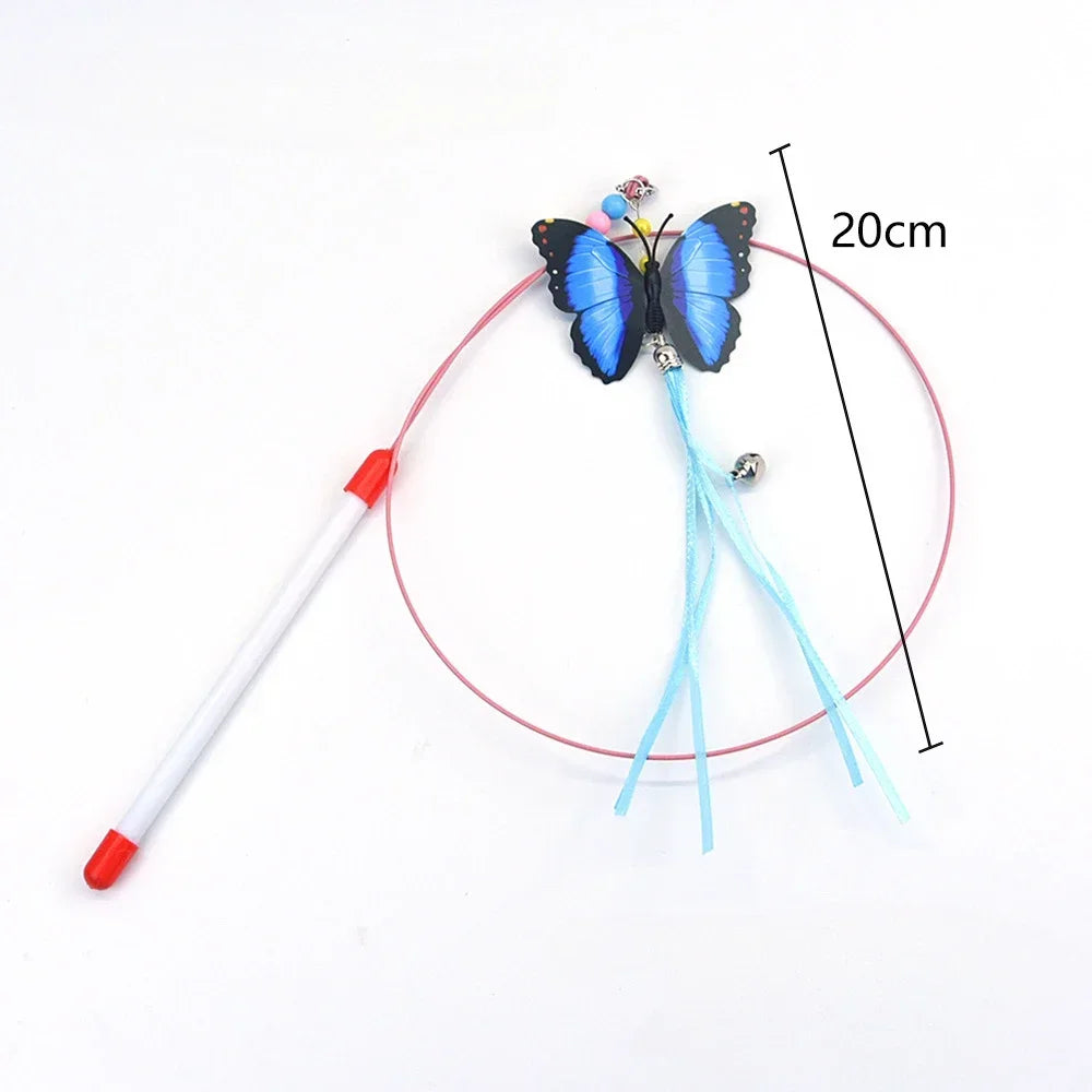 Interactive Cat Toy Hands-Free Cat Stick Playing Kitten Playing Teaser Wand Toy Suction Cup Bird/Feather Cat Wand Pet Supplies