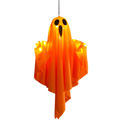 Halloween Ghost Hanging Decorations Halloween Hanging Light Up White Flying Ghosts Tree Window Wall Scary Ornament 50x40cm