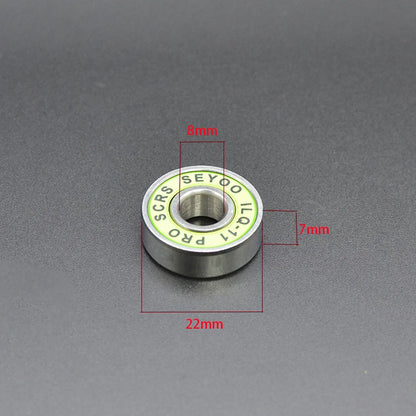 8Pcs 608 2RS Bearing ILQ-11 8x22x7 Green Longboard Speed Inline Skate Wheel Bearings Skate Scooter Smooth Skate Scooter Bearings