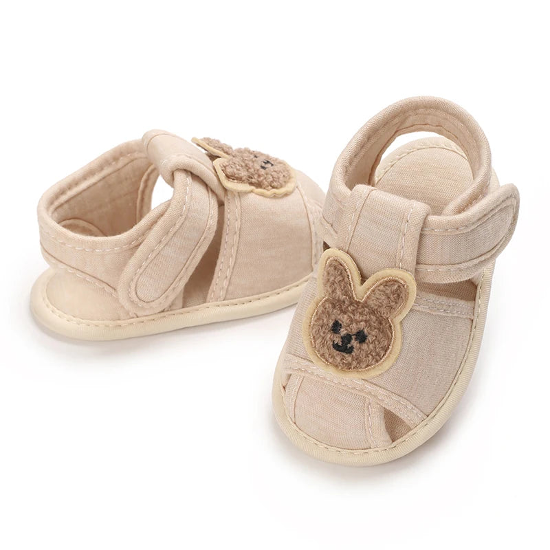 Cute Bear Soft Sole Comfortable Sandals for Infants and Toddlers, Baotou Anti Kick First Step Shoes 0-18 Months