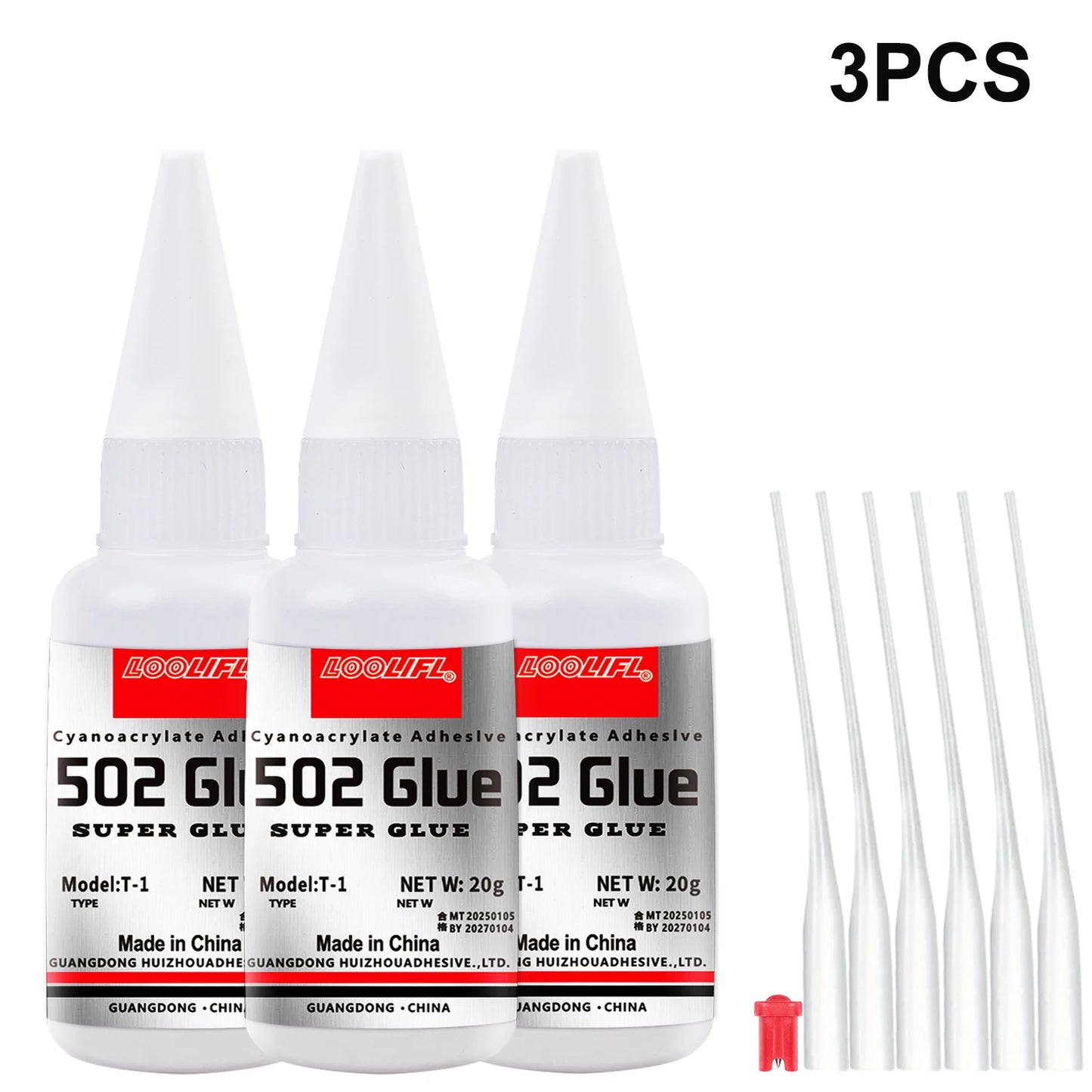 LOOLIFL1-10pcs 502 Super Glue Instant Quick-drying Cyanoacrylate Adhesive Leather Rubber Wood Metal Strong Bond Liquid Glue Tool