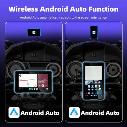 EKIY 5.0 inch Portable Digital Dashboard Motorcycle Navigation GPS Removable Display Screen Wireless CarPlay Moto Android Auto