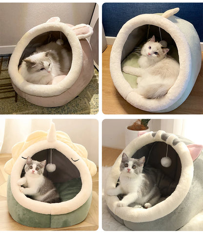 Deep Sleep Cat Bed, Cartoon Pet Bed, Foldable Removable Washable Pet Sleeping Bed for Small Dog, Mat Bag Cave, Cats Bed