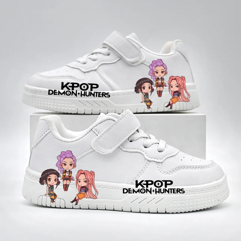 Children's Fashion KPOP Casual Shoes Kids New Design White Sport Shoes Student Boys Girls Anti-slip Outdoor Breathable Sneakers