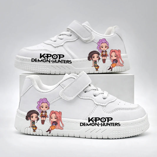 Children's Fashion KPOP Casual Shoes Kids New Design White Sport Shoes Student Boys Girls Anti-slip Outdoor Breathable Sneakers