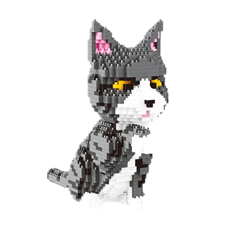 Cartoon Animal Building Blocks Creative Pet Dog And Cat Assembly Toy DIY Educational Puzzle Parent-Child Interactive Toy Cartoon