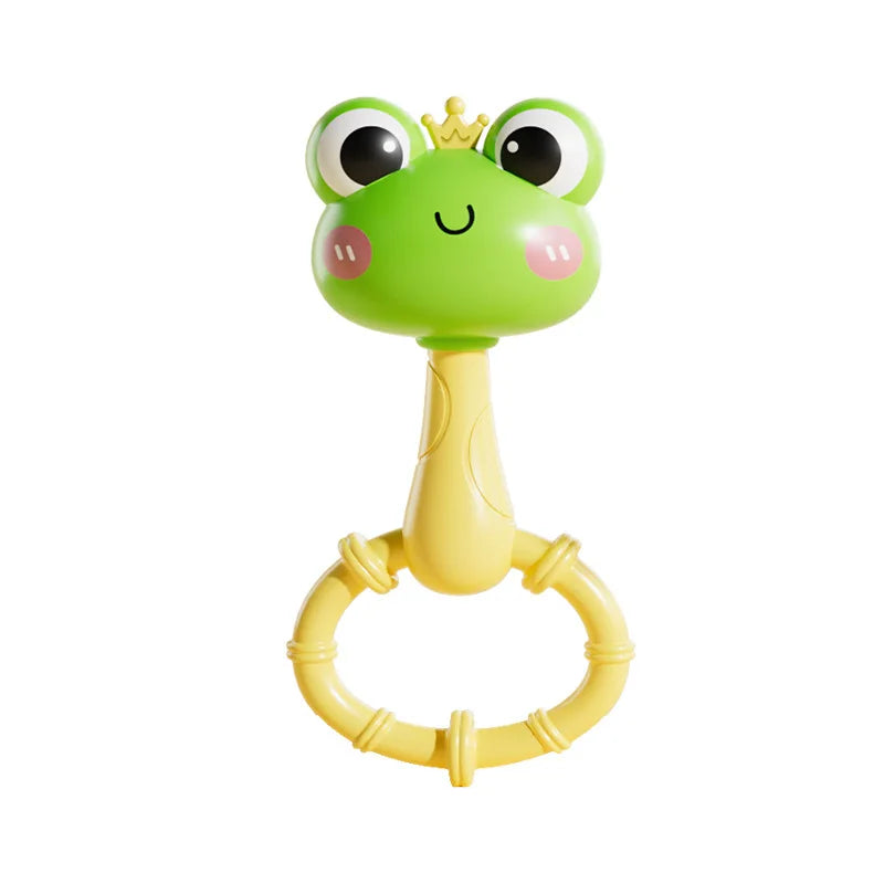 Animal Rattle Handbell, Infant Developmental Hand Grip Baby Toys, Cute Animal with Sound for Newborn Teether Gift Handbell