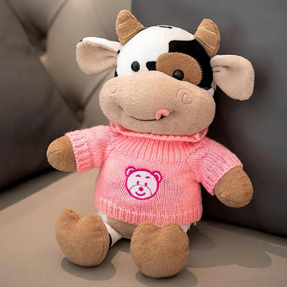 Hot Toys Cute Cow Doll Little Cow Plush Toy Chinese Zodiac Cow Doll Cloth Doll New Year's Gift Girl's Birthday Gift