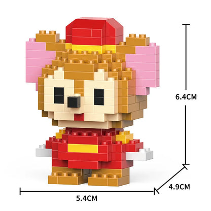 Cartoon Cool Rice Building Blocks Animal Dolls Educational Assembled Toys Ornaments Small Particles Children's Birthday Gifts