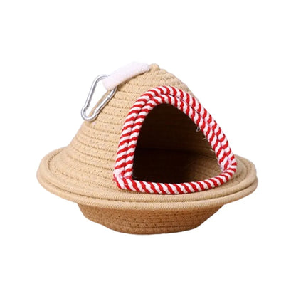 Nido jaula de pájaros para dormir abrigado, tejido a mano, a prueba de viento, cama colgante para pájaros, engrosado, resistente a las mordeduras, hábitat para mascotas, periquito