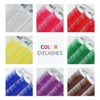 GLAMLASH Colored Lashes Lake Blue/Lavender/Cinnamon/Dark Green/Matcha Grey Individual Natural False Colorful Eyelash Extension