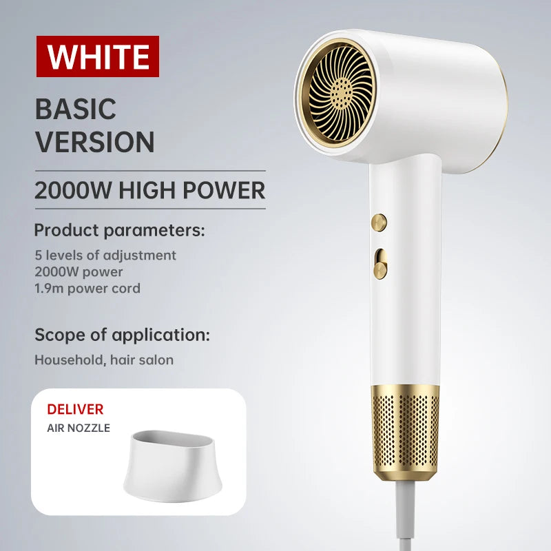 New Generation High-Speed Hair Dryer 2400W High-Power Blue Light Negative Ion Ultra Silent Recommended For Home Hair Salons