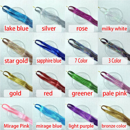 36/48Inch, Sparkle Hair Tinsel Rainbow Colored Strands, Girls Headwear, Hair Laser, False Hair Extensions, Decor Glitter