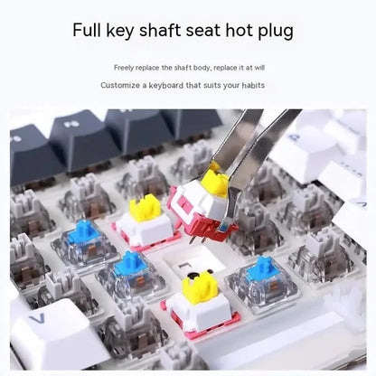 F87Pro Mechanical Keyboard, 2.4g/Usb/Bluetooth Tri Mode Wireless 87 Key 5 Layer Silencing Filling Suitable For Gaming Typing, AULA