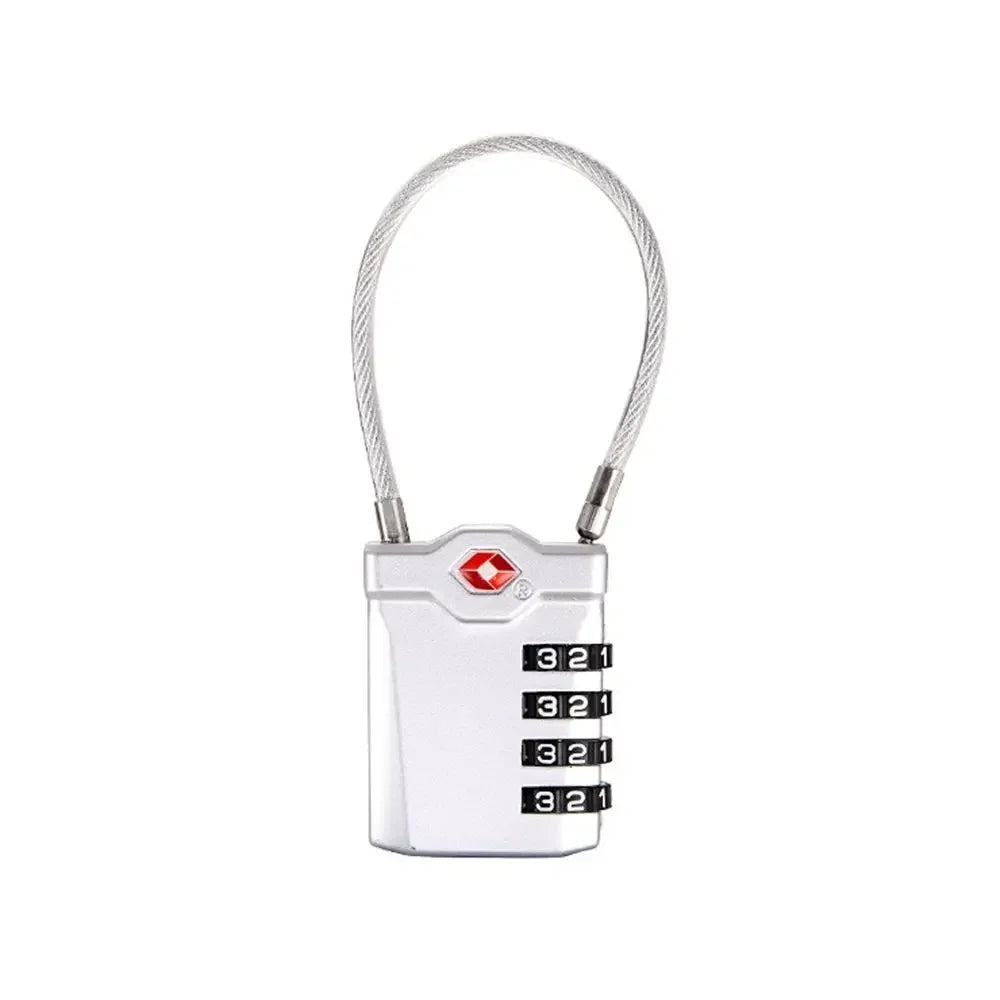 High Security TSA Customs Lock Overseas Customs Clearance Trolley Luggage Suitcase Backpack Password Padlock with Steel Cable