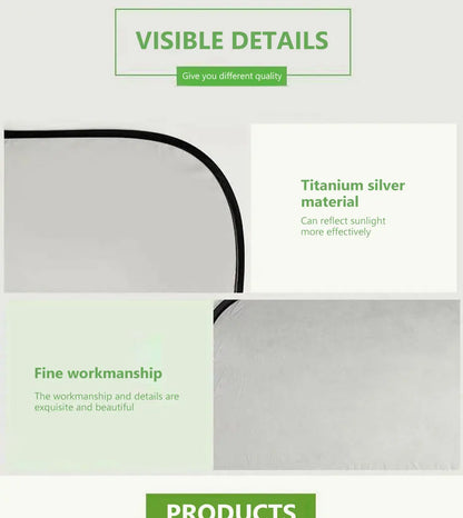 Car Sun Shade UV Protector, Reflective Fabric Car Window Sunshade, Front Rear Back Window Sun Visor, Summer UV Protection, SEAMETAL
