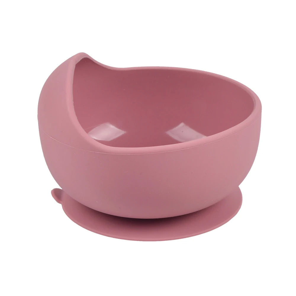 28Colors Baby Silicone Suction Bowls for Kids Waterproof Baby Feeding Tableware Spoon Children Dishes Kitchenware Infant Plates