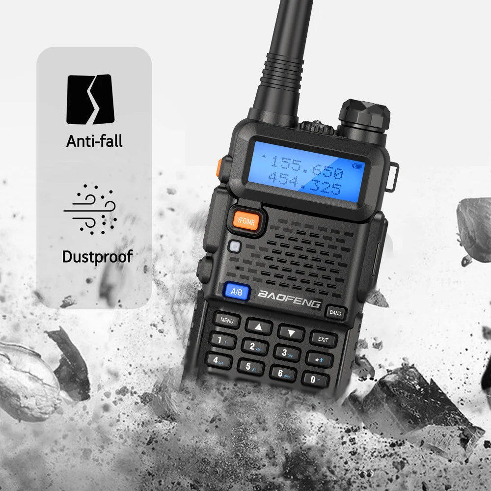 Walkie Talkie, UV 5R 5W 8W Dual Band Ham Two Way Radio, Vhf Uhf FM Radio, Handheld Transceiver, Hunting 16KM, BAOFENG