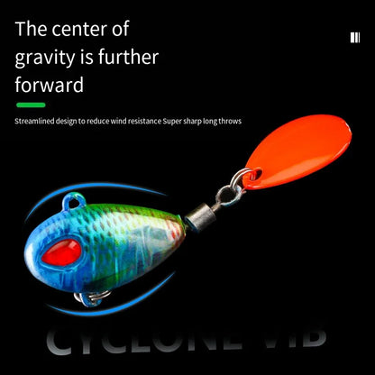 Spoon Spinner Bait Sinking Wobblers Baits Metal Jig VIB Lure Rotating Sequin Tail Lures Far Casting Fishing Baits for Sea Bass