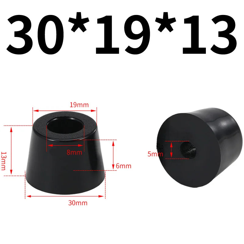 Black Rubber Bumper Furniture Pad Feet Leg Pads Tile Floor Protectors Table Leg Cover With Washers