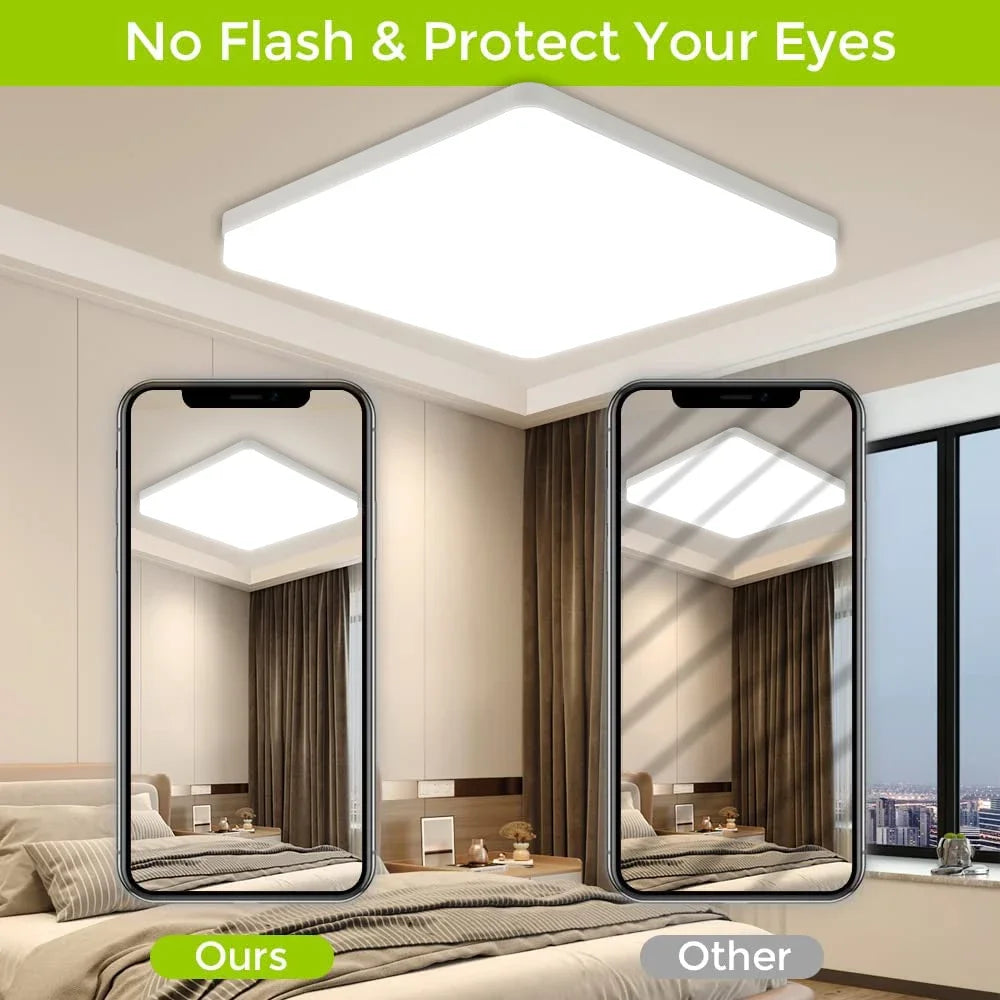 LED Ceiling Lamp 18-48W Flush Mount Fixture 3000K-6000K Daylight Modern Home Lighting for Bedroom Living Room Kitchen Hallway