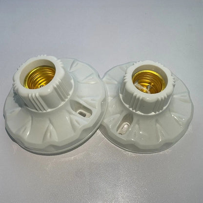 1-20Pcs, 220V E27 Screw Lamp, Stand Light Bulb Socket Holder Adapter Base, Cap Socket White Ceiling Light Lamp Bulb Fixing Base