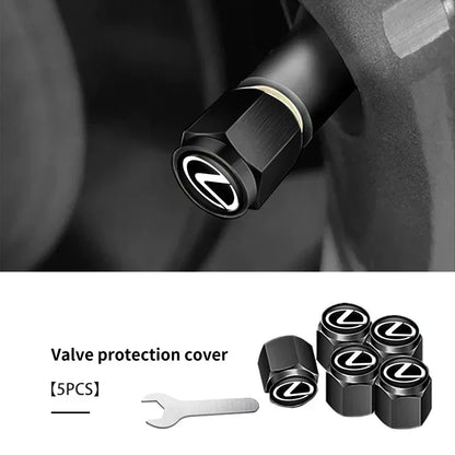 5PCS Car-Styling Wheel Tire Valve Rims Stem Caps Dust Decor For Lexus CT200h ES250 ES300h NX300h RX350 IS250 IS200 GS300