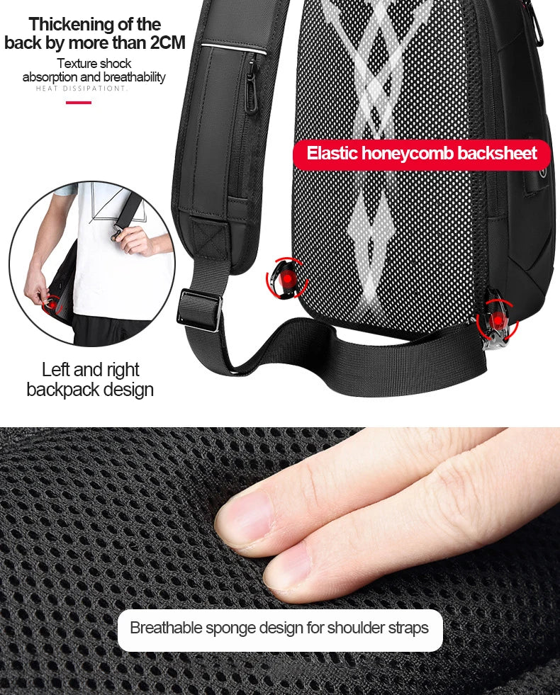 SWISS MILITARY Chest Bag Men's One Shoulder Crossbody Bag Large Capacity Outdoor Sports And Leisure Fashion Small Shoulder Bag