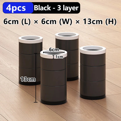 Stackable Furniture Heightening Foot Pads: Table Leg Pads, Coffee Table & Cabinet Base Risers, Bed Leg Heightening Pads