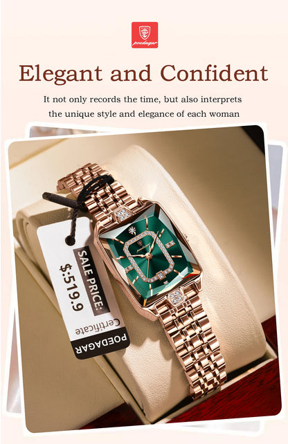 Luxury Watch For Woman, Waterproof Calendar High Quality Ladies Watch, Stainless Steel Quartz Women's Watches With Elegant Box, POEDAGAR