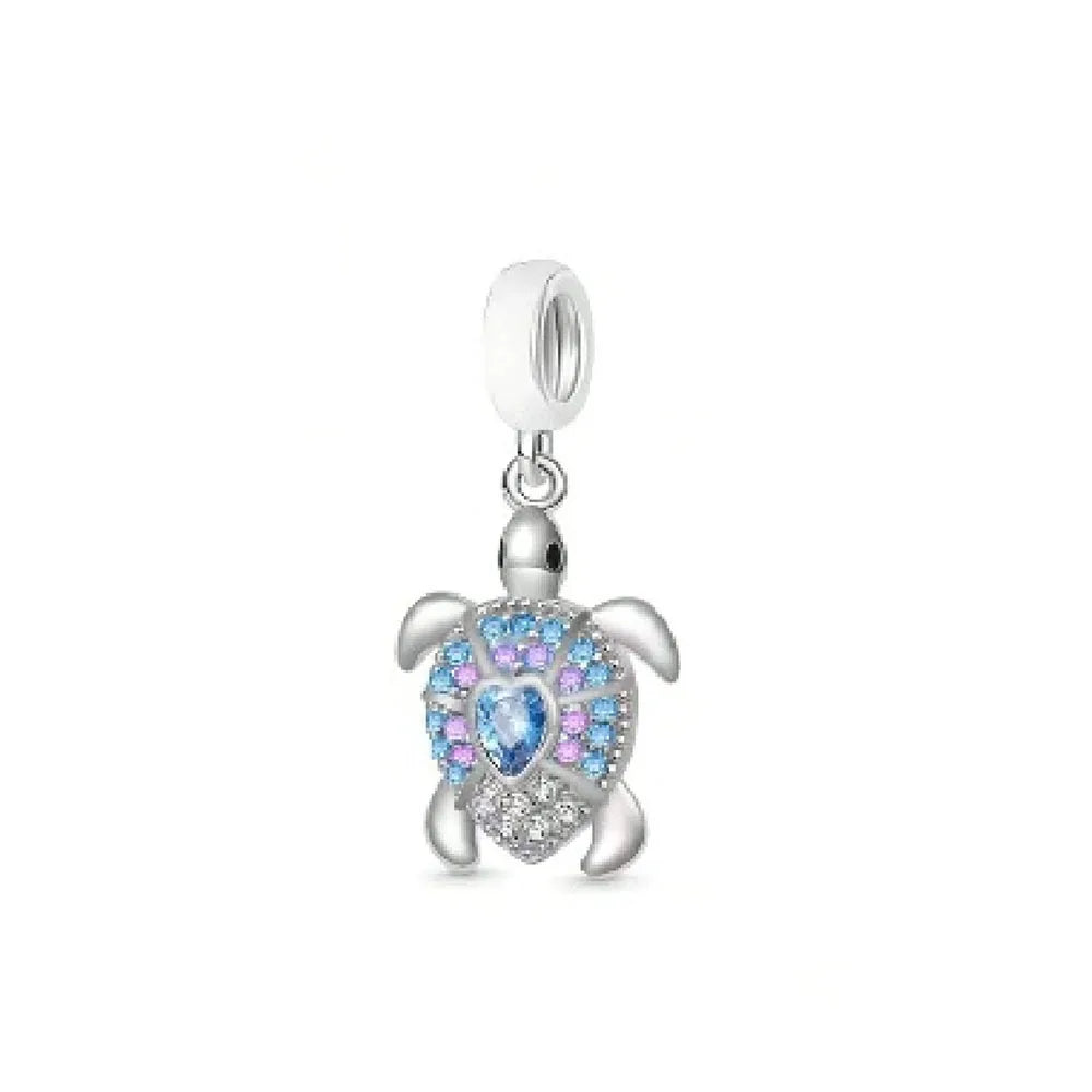 New 925 Silver Octopus crab Charm Bead Sea turtle starfish Seahorse dolphin Pendant Fit Original Bracelet Women DIY Jewelry Gift