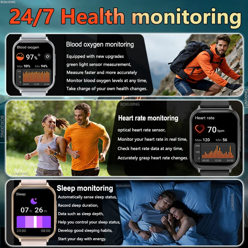 2026 New Bip 6 Pro Smart Watch Men Women Outdoor Sports Fitness Heart Rate GPS Track Bluetooth Call IP68 Waterproof Smartwatches