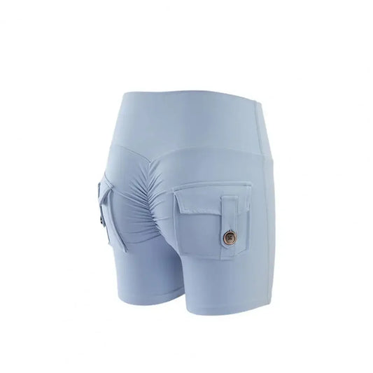 Summer Peach Butt Fitness Exercise Shorts, Three-Quarter Pants, Cargo Air Dry Pocket Yoga Tight Pants, Lift the hips Women's Shorts