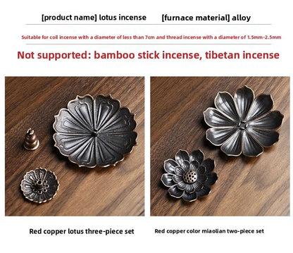 1Pcs Porous Lotus Zen Line Incense Insertion 2-In-1 Incense Holder Sandalwood Burner Lncense Plate Tray Retro Home Decorations