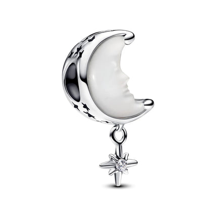New Fashion 925 Sterling Silver Romantic Starry Sky Moon Sun Stars Pendant Fit Original Charms Bracelet Women Jewelry Gift