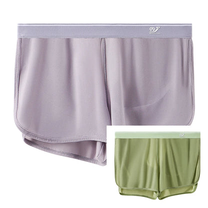 1Pcs/2Pcs/3Pcs, Cool and Breathable Men's Ice Silk Casual Shorts, Open Side  for Summer, Homewear, Arrow Shorts