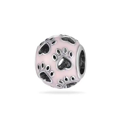 Hot Selling 925 Silver Pink Cake, Dog Paw, Luggage, Cup Bead Pendant Suitable for European Original Bracelet DIY Exquisite Jewelry