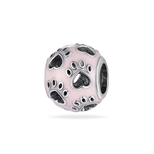 Hot Selling 925 Silver Pink Cake, Dog Paw, Luggage, Cup Bead Pendant Suitable for European Original Bracelet DIY Exquisite Jewelry