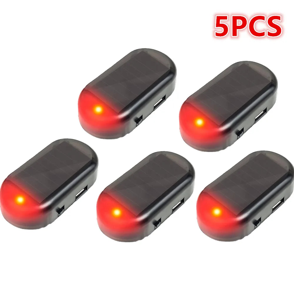 1/2/3/5X Car Fake Security Light Solar Powered Simulated Dummy Alarm Wireless Warning Anti-Theft Caution Lamp LED Flashing Light