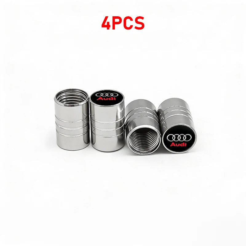 Anti-Rust Car Tire Valve Stem Caps Suede Keychain For Audi Sline A3 A1 A4 A6 B8 A5 B7 C7 A7 A8 B9 B6 C6 R Auto Wheel Accessories