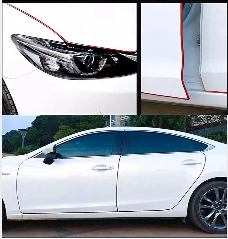 2/5/10M Car Door Edge Scratch Protector DIY Trim Strips Guard Cover Strip Roll Chrome Styling Moulding Trim Strip