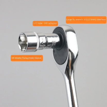 Socket Adapter Ratchet Wrench Adapter 1/2 Large Flywheel 3/8 Medium Flywheel 1/4 Small Flywheel CR-V Chrome Vanadium Steel Set