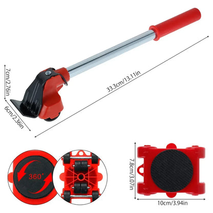 Juego de rodillos para mover muebles, transportador, herramienta de elevación de muebles de servicio pesado, herramienta de rodillos deslizantes para transportador de muebles