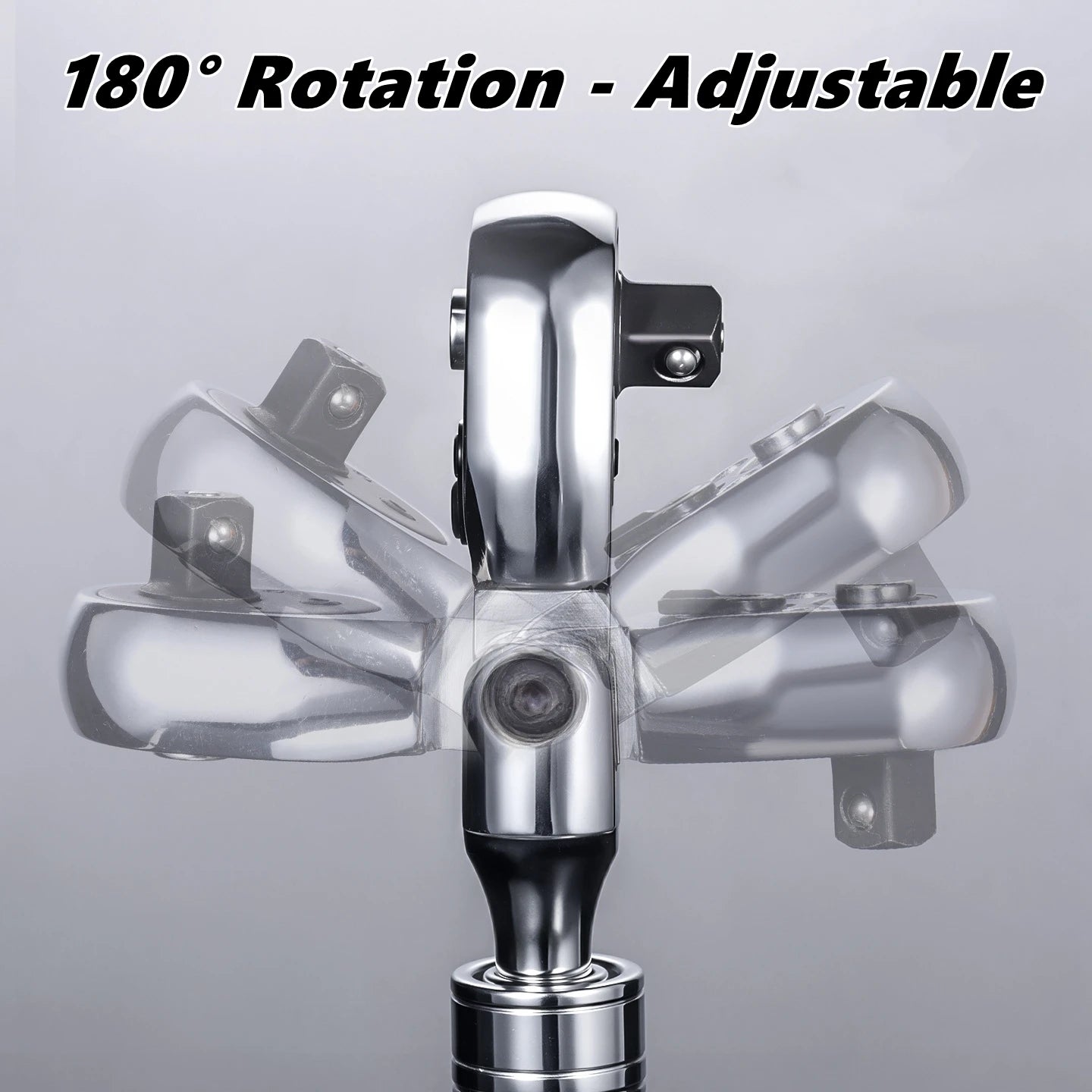 1/4，3/8，1/2 Inch Drive Socket Adjustable Ratchet Wrench Extendable Handle Wrench 72-Tooth Quick-Release Reversible