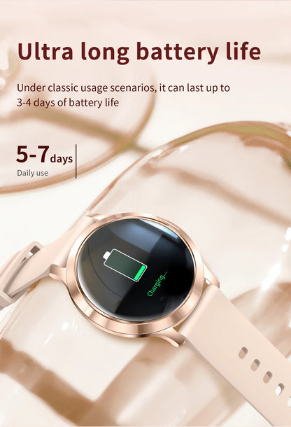 New Women Smart Watch 1.32"AMOLED Full Touch Screen Bluetooth Call Blood Pressure IP68 Waterproof NFC 7.3mm Ultra-thin bracelet