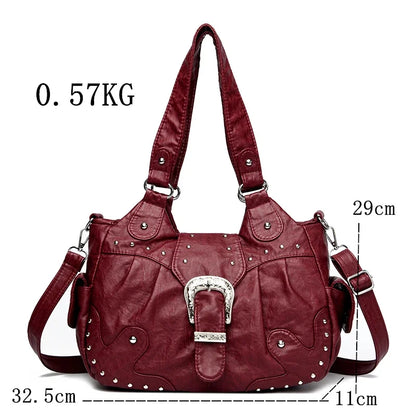 Luxury Designer Handbag Women High capacity Vintage Soft Leather Ladies Casual Large Capacity Shoulder Crossbody Bag Travel Sac