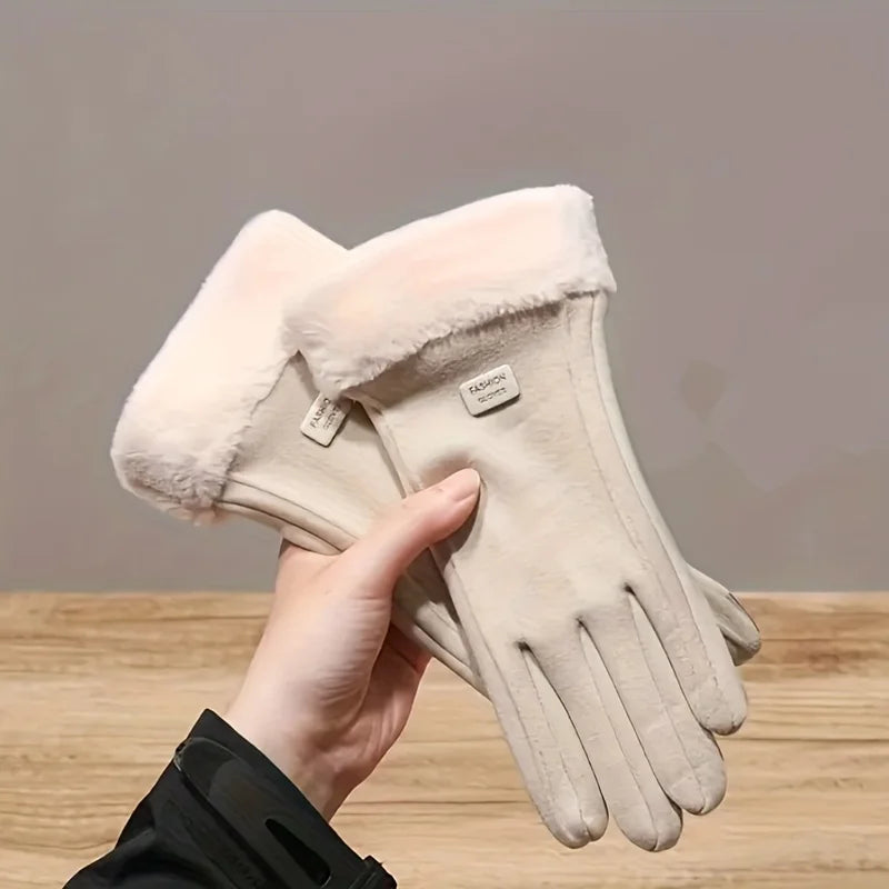 Women's Winter Warm Touchscreen Gloves, Plush Lined Thick Outdoor Leisure Protection