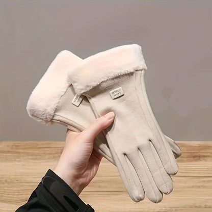 Women's Winter Warm Touchscreen Gloves, Plush Lined Thick Outdoor Leisure Protection