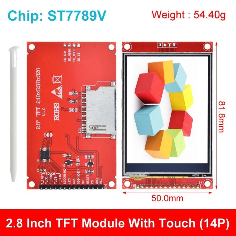 1.44/1.77/1.8/2.2/2.4/2.8 Inch TFT Color Screen LCD Display Module Driver ST7735 ST7789V ILI9225 ILI9341 SPI Interface 240*320