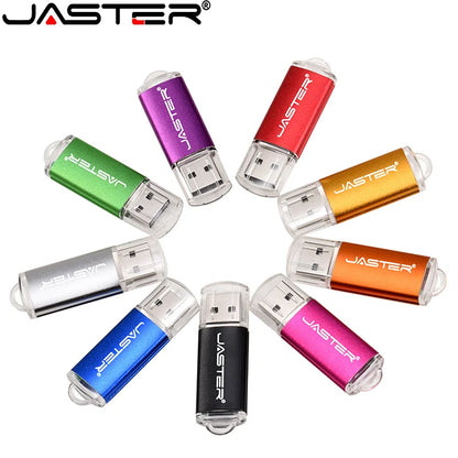 JASTER High-speed USB 2.0 Flash Drive Mini Plastic Pendrive 128MB 4GB 16GB 32GB 64GB 128GB with Keychain Memory Stick Pen Drive